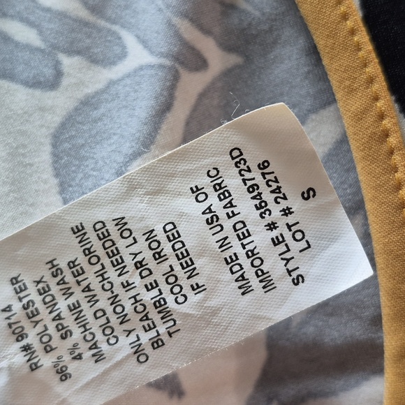 Coco Bianco Black and White Zebra Print Blouse with Yellow Trim - Picture 8 of 8